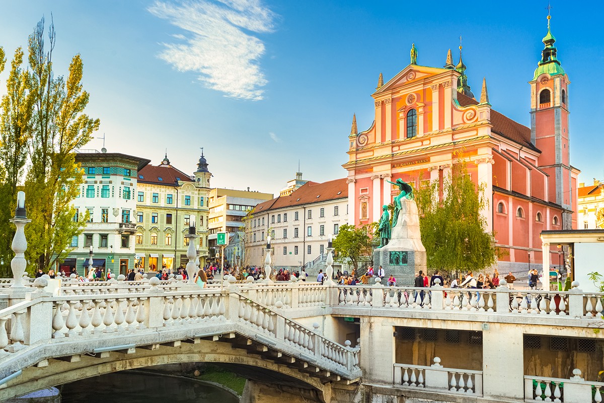 Romantisches Zentrum von Ljubljana.