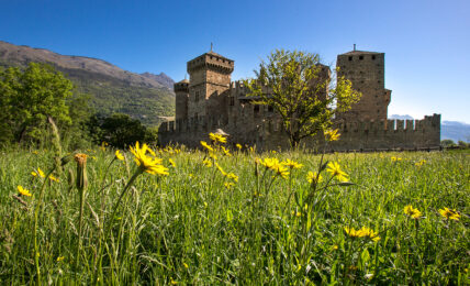 Die Burg Fénis im Aostatal.