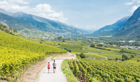 Unterwegs auf dem Weinweg in Siders.