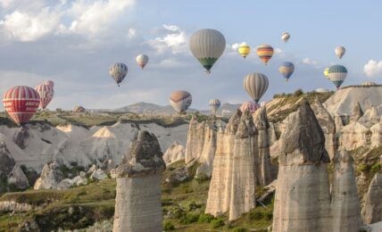 Heissluftballons über Cappadocia